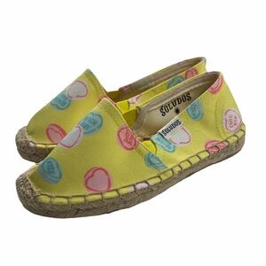 NIB Soludos Espadrilles Love Sweets Print Yellow Kids  Size 10